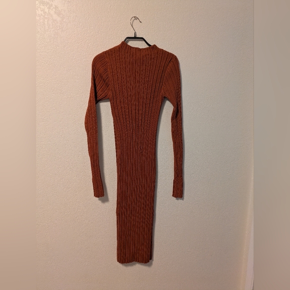 Adam Lippes Rust Long Sleeve Dress - Picture 2 of 5